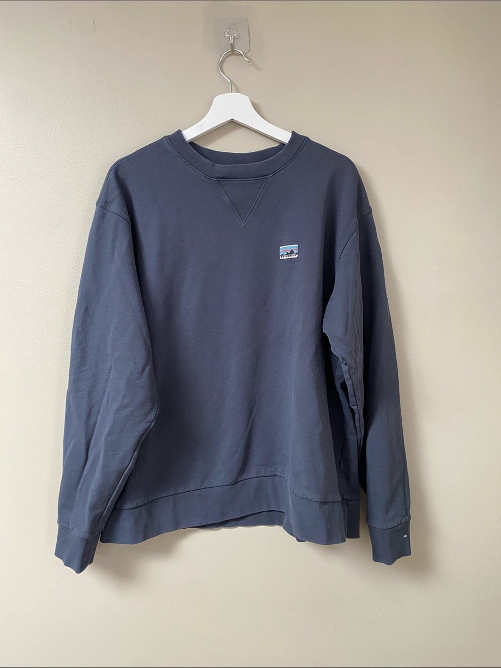 Patagonia Mens Daily Crewneck Sweatshirt blue Organic Cotton Large